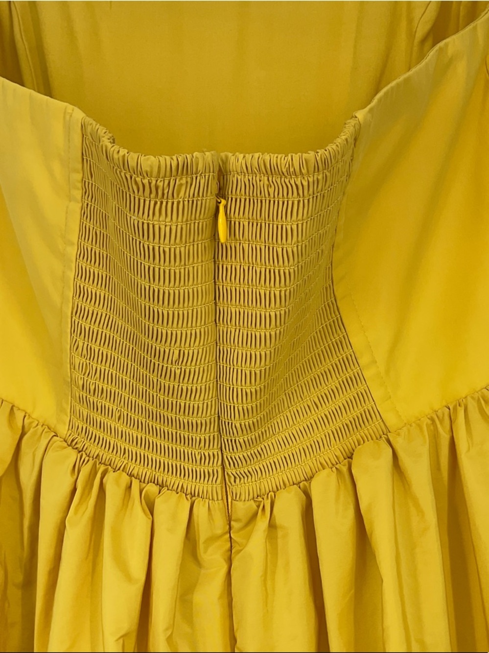 Anthropologie Corset High-Low Bubble Dress Mustard Yellow size L - Picture 8 of 10